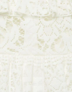 Footloose Lacey Skirt White In Cotton Lace -Fashion Clothing SKI0104EMB028SOLID WH01 3