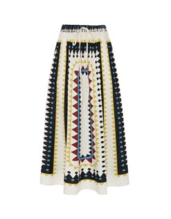 Drawstring Skirt Doric Placée Cream In Cotton Poplin -Fashion Clothing SKI0106COT015DOR01 WH03 7