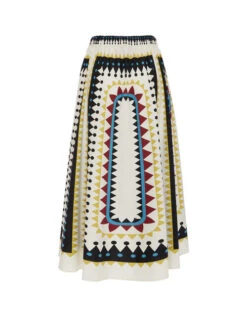 Drawstring Skirt Doric Placée Cream In Cotton Poplin -Fashion Clothing SKI0106COT015DOR01 WH03 8