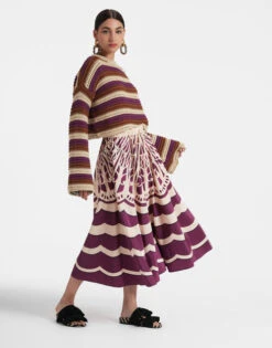 Drawstring Skirt Fans Placée Purple In Faille