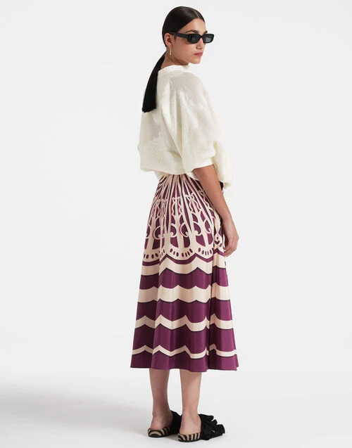 Drawstring Skirt Fans Placée Purple In Faille 2 Drawstring Skirt Fans Placée Purple In Faille - Image 2