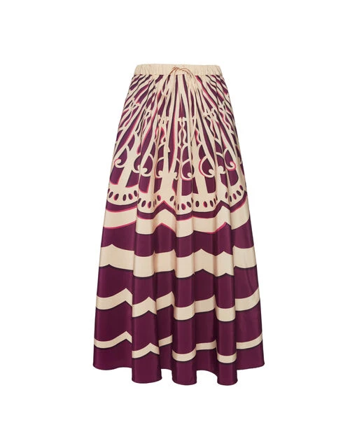 Drawstring Skirt Fans Placée Purple In Faille 5 Drawstring Skirt Fans Placée Purple In Faille - Image 5