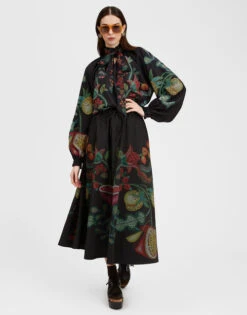 Drawstring Skirt Grenadilla Placée Black In Light Faille