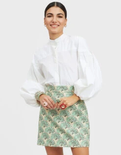 Baia Mini Skirt Fans Mint In Shot Cotton 10 Baia Mini Skirt Fans Mint In Shot Cotton -Fashion Clothing SKI0108COT005FAN01 GR11 2