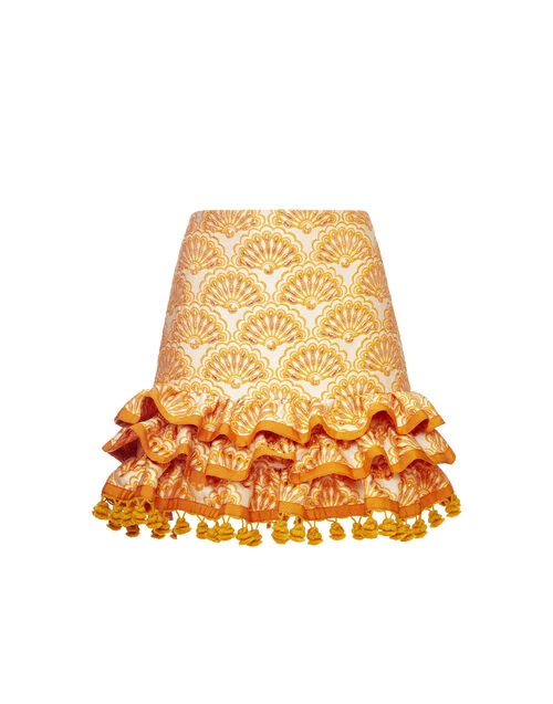 Pincho Mini Skirt Fans Gold In Jacquard 3 Pincho Mini Skirt Fans Gold In Jacquard - Image 3