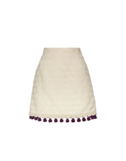 Baia Mini Skirt Embroidered Creamy In Jacquard 9 Baia Mini Skirt Embroidered Creamy In Jacquard -Fashion Clothing SKI0117JCQ076CRA01 WH03 4