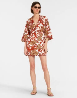 Baia Mini Skirt Reef White In Shot Cotton