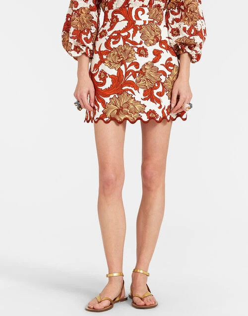 Baia Mini Skirt Reef White In Shot Cotton 2 Baia Mini Skirt Reef White In Shot Cotton - Image 2