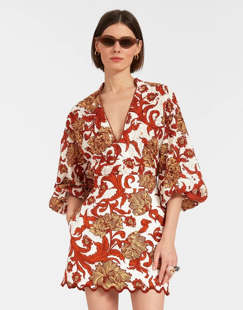 Baia Mini Skirt Reef White In Shot Cotton 4 Baia Mini Skirt Reef White In Shot Cotton - Image 4