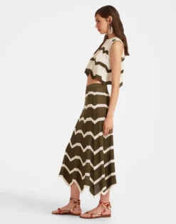 Chevron Skirt Solid Camouflage In Knit Chevron -Fashion Clothing SKI0126KNI084VA254 GR08 2