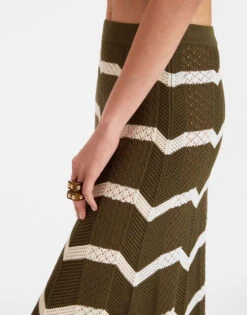 Chevron Skirt Solid Camouflage In Knit Chevron -Fashion Clothing SKI0126KNI084VA254 GR08 3