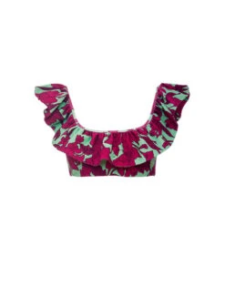 Ruffle Bikini Top Lilium Purple In Piquet Lycra -Fashion Clothing SWI0022LYC002LIL01 PU01 4