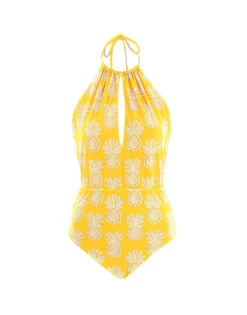 Esther Swimsuit Pineapple Sunflower In Lycra -Fashion Clothing SWI0035LYC001PNP20 YE02 4
