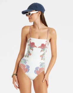 Elle Swimsuit Grenadilla Placée Off White In Lycra