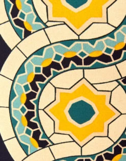 Goddess Top Mudejar Placée Blue In Supreme Lycra -Fashion Clothing SWI0057LYC006MUD01 BU03 7