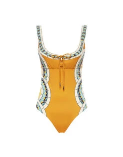 Sunset Suit Sleeveless Mudejar Placée Marigold In Supreme Lycra -Fashion Clothing SWI0059LYC006MUD01 OR05 5