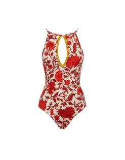 Fonda Swimsuit Dragonflower Mini Red In Lycra -Fashion Clothing SWI0073LYC001DRE02 RE01 5