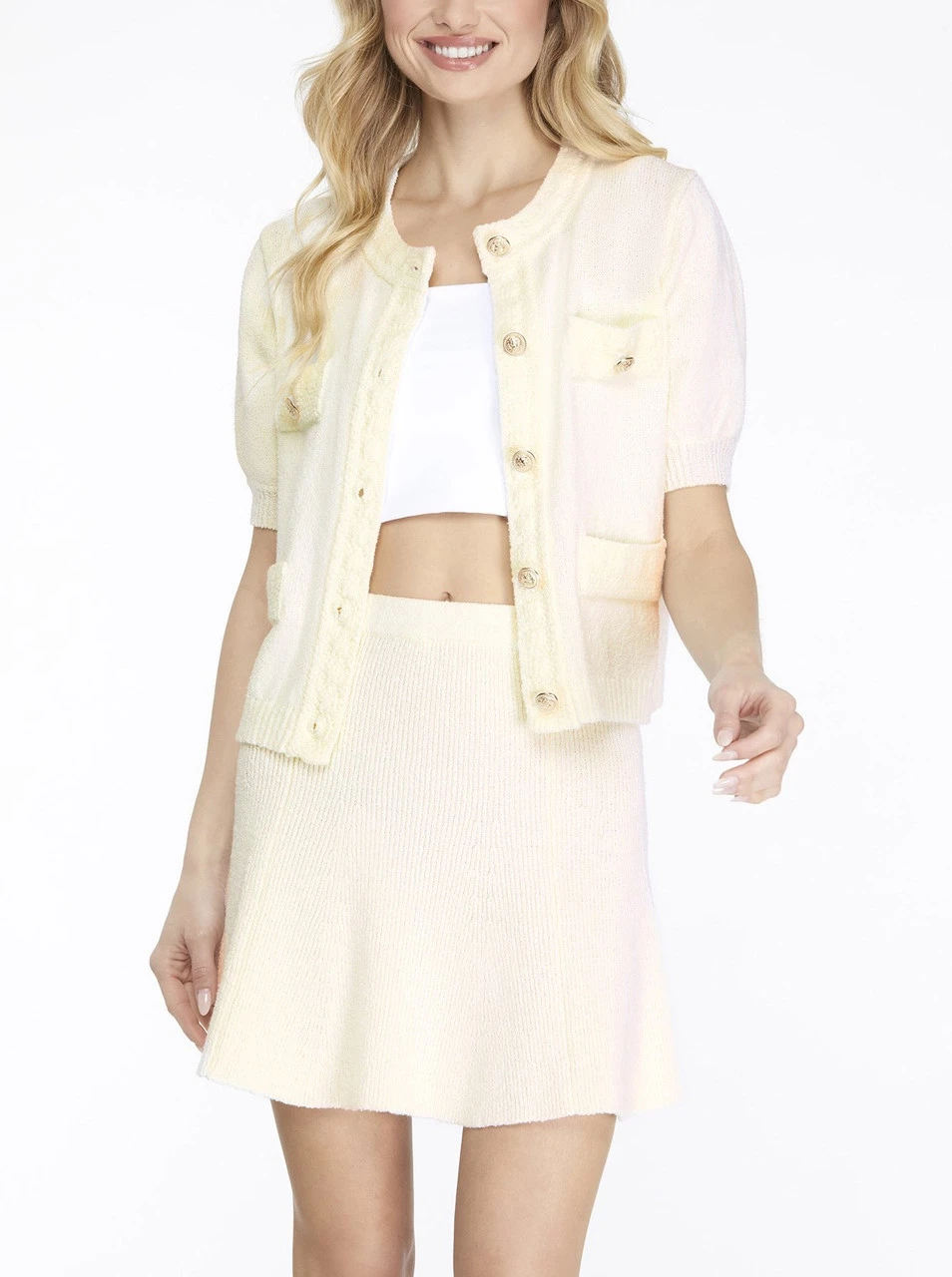 She + Sky Puff Sleeve Sweater Jacket 2 She + Sky Puff Sleeve Sweater Jacket - Image 2