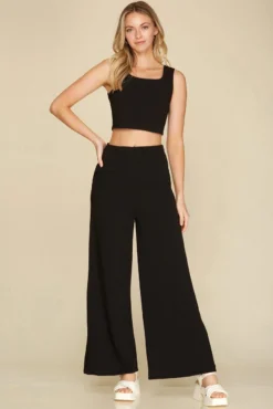 She + Sky Side Slit Heavy Knit Pants -Fashion Clothing She Sky Side Slit Heavy Knit Pants BLACK 2 25308.1713796842