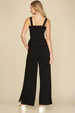 She + Sky Side Slit Heavy Knit Pants -Fashion Clothing She Sky Side Slit Heavy Knit Pants BLACK 3 81829.1713796843
