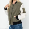 Sherpa Sleeve Quilted Bomber