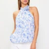 Skies Are Blue Pleated Halter Top
