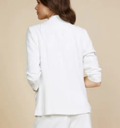 Skies Are Blue Shirred Sleeve Blazer -Fashion Clothing Skies are Blue Shirred Sleeve Blazer WHITE 2 07619.1715707622