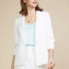 Skies Are Blue Shirred Sleeve Blazer