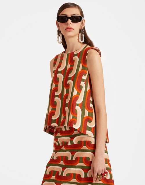 La Scala Top Prometheus Pale Pink In Shot Cotton 1 La Scala Top Prometheus Pale Pink In Shot Cotton