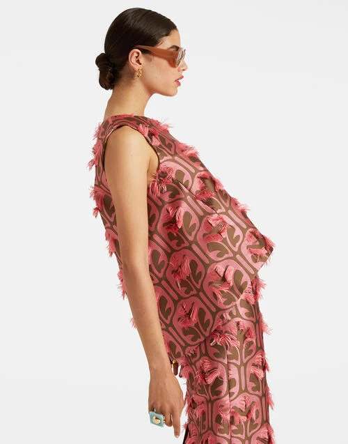 La Scala Top Grove Kaki/Pink In Jacquard 1 La Scala Top Grove Kaki/Pink In Jacquard