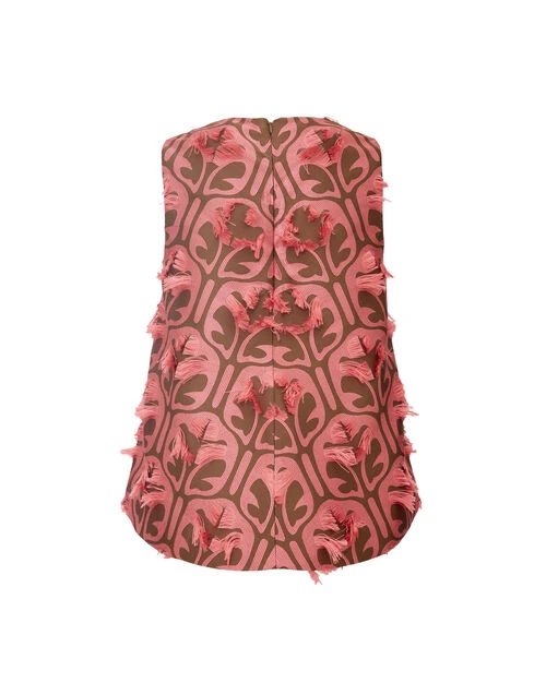 La Scala Top Grove Kaki/Pink In Jacquard 6 La Scala Top Grove Kaki/Pink In Jacquard - Image 6