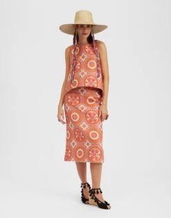 La Scala Top Sun Orange In Jacquard 9 La Scala Top Sun Orange In Jacquard -Fashion Clothing TOP0016JCQ074SUN01 OR02 2