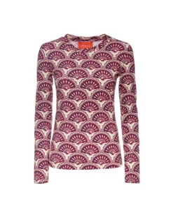 Crew Top Fans Purple In Skinny Jersey -Fashion Clothing TOP0024JER005FAN01 PU01 4