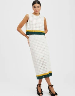 Aria Top Clover White In Embroidered Cotton -Fashion Clothing TOP0125EMB030CLO04 WH01 2