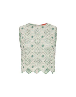 Aria Top Agua Cream In Macramé -Fashion Clothing TOP0125JCQ078AGU01 WH03 5