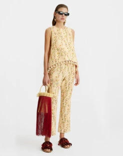 La Scala Top Primavera Cream In Tweed With Tassels -Fashion Clothing TOP0128COT051PRI01 WH03 2