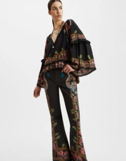 Boho Blouse Eve Black In Crepe De Chine -Fashion Clothing TOP0132CRE005EEC01 BL01 2