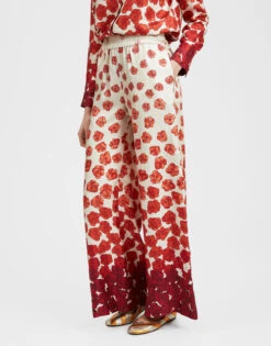 Palazzo Pants Haze Placèe Red In Silk Twill -Fashion Clothing TRO0003SIL001HAZ01 RE01 2