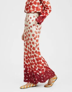 Palazzo Pants Haze Placèe Red In Silk Twill -Fashion Clothing TRO0003SIL001HAZ01 RE01 3