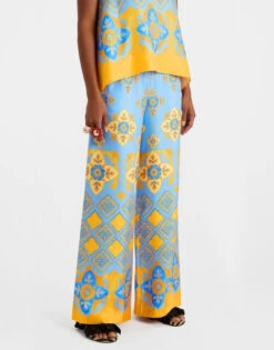 Palazzo Pants Partenope Light Blue In Silk Twill 9 Palazzo Pants Partenope Light Blue In Silk Twill -Fashion Clothing TRO0003SIL001PRT01 BU01 2