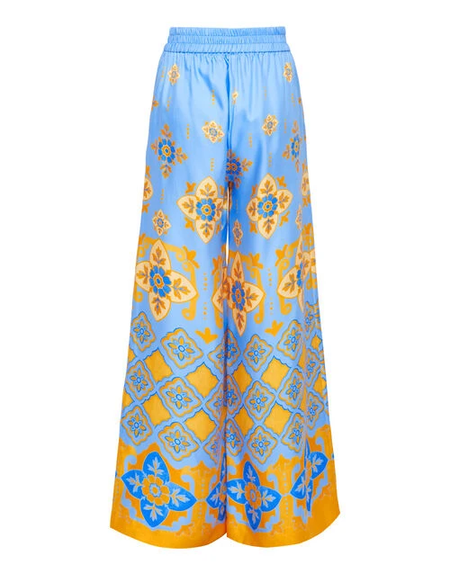 Palazzo Pants Partenope Light Blue In Silk Twill 6 Palazzo Pants Partenope Light Blue In Silk Twill - Image 6