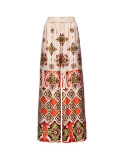 Palazzo Pants Partenope Placée In Twill Silk -Fashion Clothing TRO0003SIL001PRT01 OR02 5