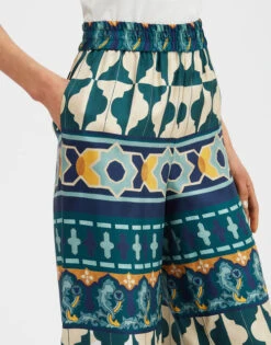 Palazzo Pants Casareale Placèe Emerald In Silk Twill -Fashion Clothing TRO0003SIL001REA01 GR04 4