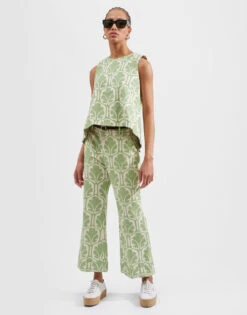 Hendrix Pants Grove In Shot Cotton -Fashion Clothing TRO0014COT005GRV01 GR05 4