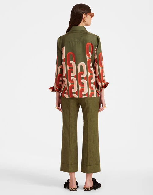 Hendrix Pants Solid Camouflage In Shot Cotton 5 Hendrix Pants Solid Camouflage In Shot Cotton - Image 5