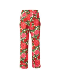 Hendrix Pants Pink Dahlias In Shot Cotton -Fashion Clothing TRO0014COT005 DAH0001 5