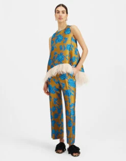 Hendrix Pants Hottie Turquoise In Jacquard -Fashion Clothing TRO0014JCQ073HOT02 BU08 3