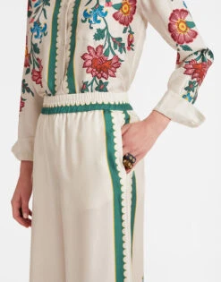 Palazzo Pants Dragonflower Placée Multicolor In Silk Twill -Fashion Clothing TRO0026SIL001DRE05 MU01 5