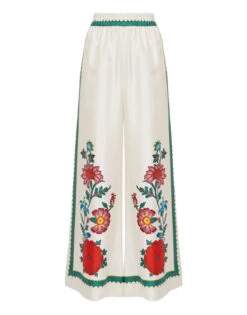 Palazzo Pants Dragonflower Placée Multicolor In Silk Twill -Fashion Clothing TRO0026SIL001DRE05 MU01 7