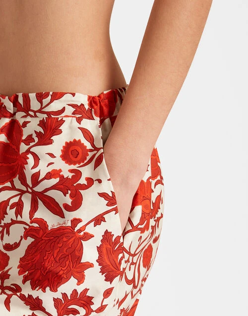 Drawstring Pants Dragonflower Mini Red In Summer Poplin 4 Drawstring Pants Dragonflower Mini Red In Summer Poplin - Image 4